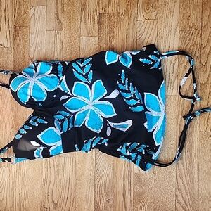 (6) Azura Austrailia Floral Tankini Top Vacation Beach Swim Summer Tropical